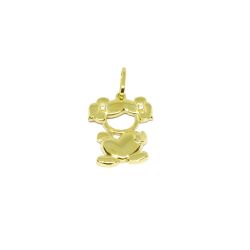 Pingente Boneca com Zirc�nia em Ouro 18 Kilates � 25311
